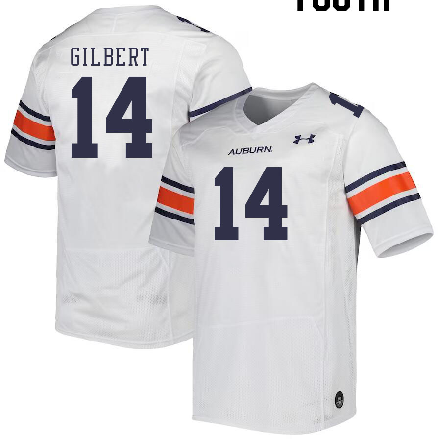 Youth #14 Marquise Gilbert Auburn Tigers College Football Jerseys Stitched-White